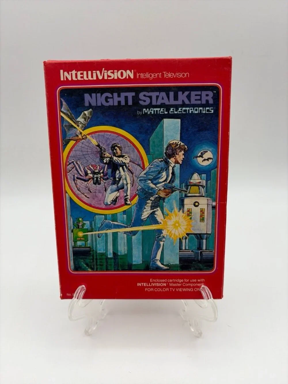 Night Stalker (Mattel Intellivision, 1982) Game Box and Manual Only Tested Works